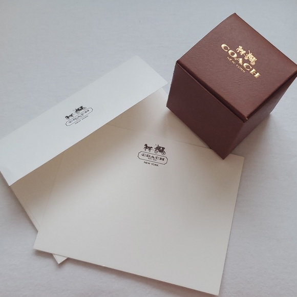 Coach cube box and note card with envelope